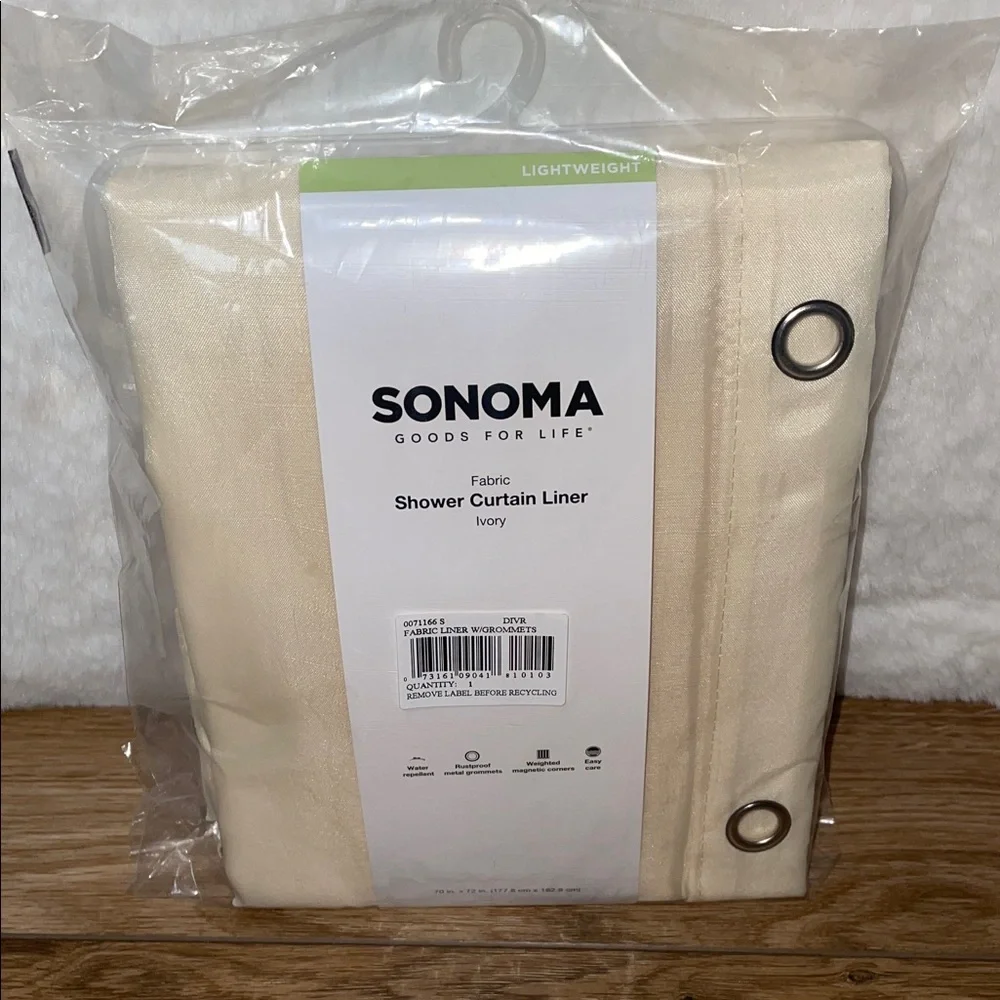 Sonoma Fabric Shower Curtain Liner Ivory